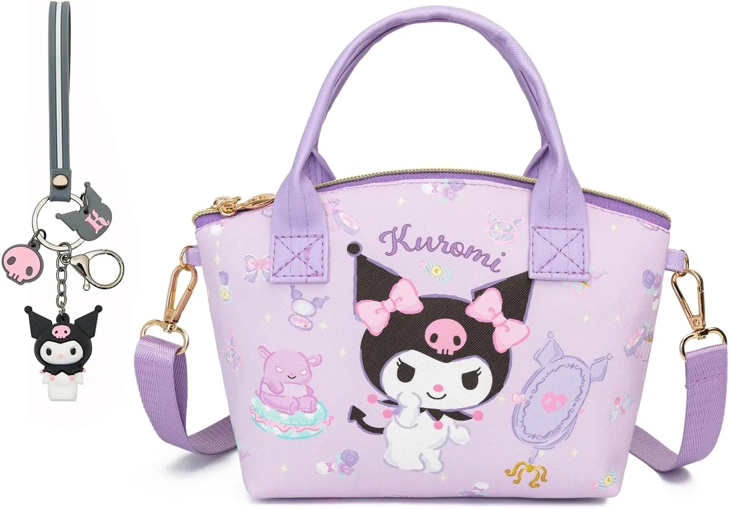 Cute Mini Purse Crossbody, Soft PU Leather Messenger Shoulder Bag Cartoon Handbag, 2Pcs