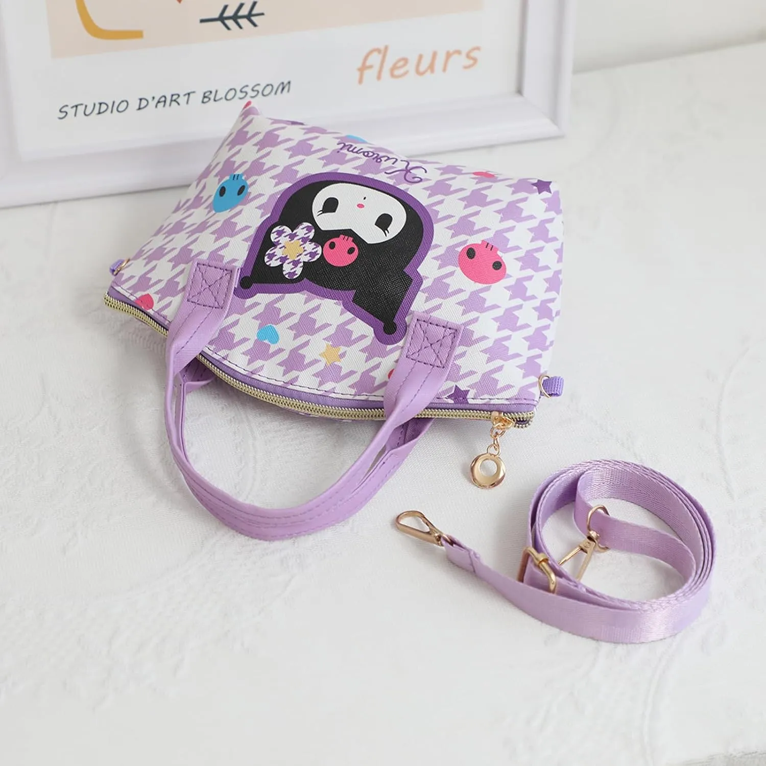 Cute Mini Purse Crossbody, Soft PU Leather Messenger Shoulder Bag Cartoon Handbag, 2Pcs