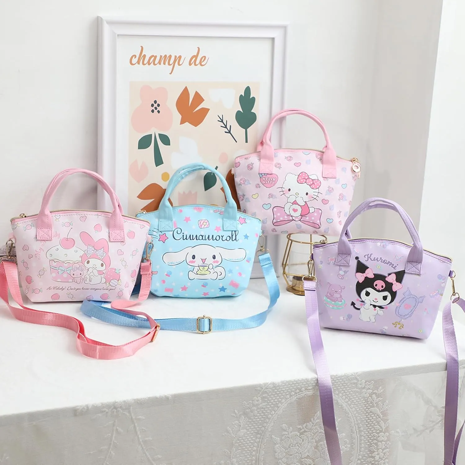 Cute Mini Purse Crossbody, Soft PU Leather Messenger Shoulder Bag Cartoon Handbag, 2Pcs