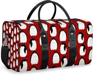 Cute Penguins Travel Duffle Bag, Weekender Bags for Women Men, Carry on Overnight Bag Waterproof Gym Bags, Hospital Bag for Labor and Delivery
