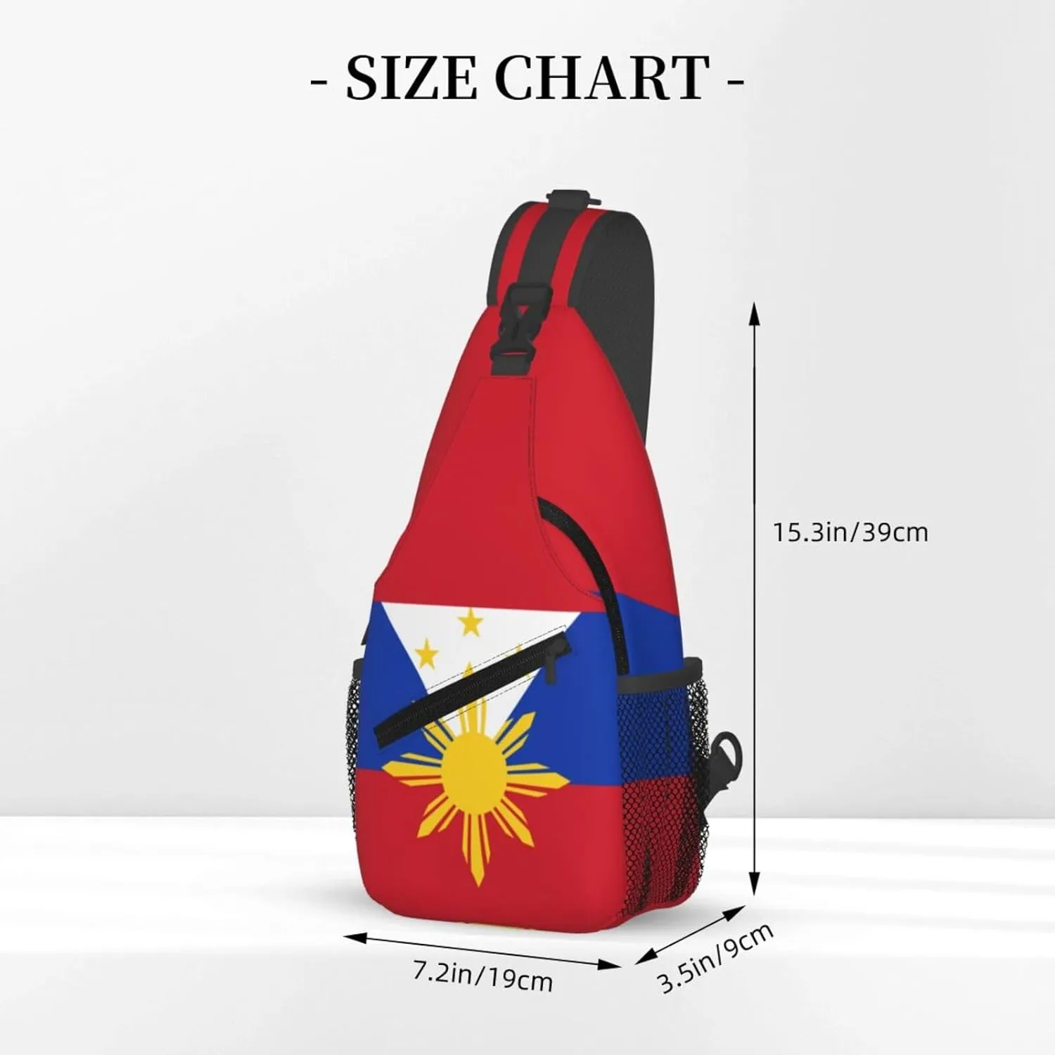 Cute Philippines Flag Sling Backpack,Travel Hiking Daypack Filipino Crossbody Shoulder Bag for Men Women