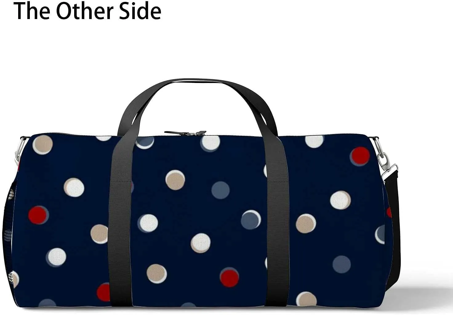 Cute Polka Dot Sports Duffel Bag Travel Gym Tote Bags Lightweight Durable Shoulder Strap Waterproof Polyester Outside Mesh Pocket Overnight Trip Duffel Bag for Women Men