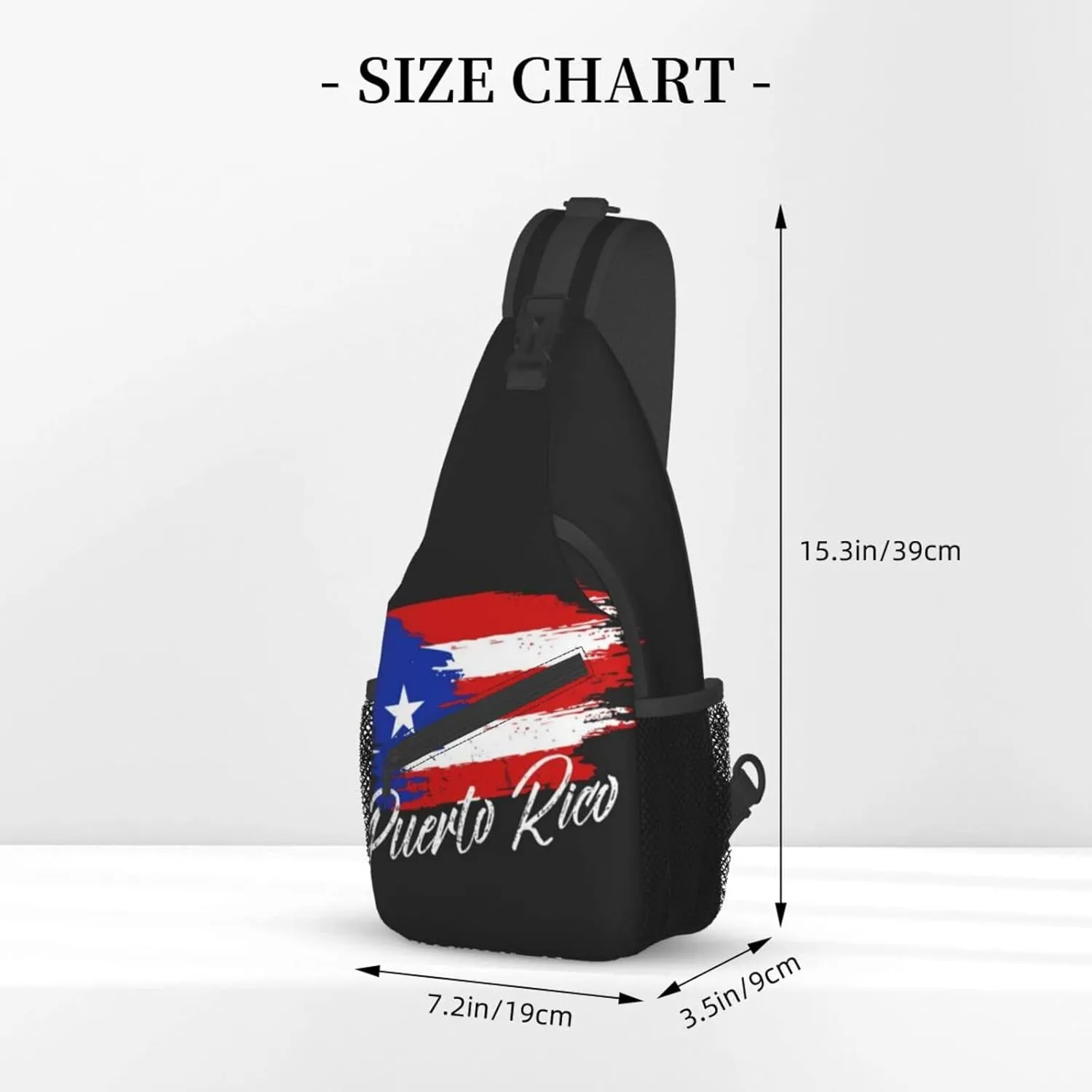 Cute Puerto Rico Flag Sling Backpack, Multipurpose Crossbody Shoulder Bag Travel Hiking Puerto Rican Casual Daypack for Men Women