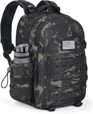CVLIFE Tactical Backpack Military Molle Backpack for Men Women, Army Daypack with Laptop Compartment, 40L Assault Pack Rucksack Bug Out Bag for Outdoors Hiking Travel Camping, Black CP