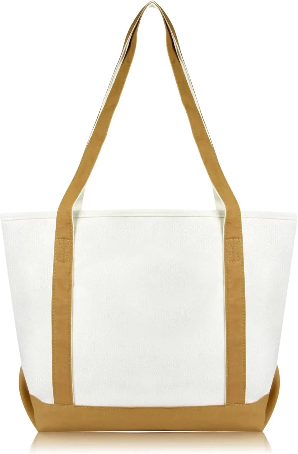 DALIX Daily Shoulder Tote Bag Premium Cotton in Brown