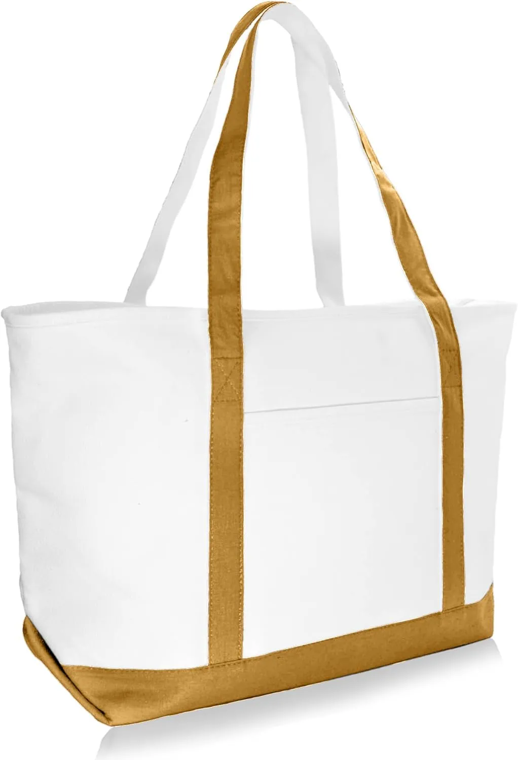 DALIX Daily Shoulder Tote Bag Premium Cotton in Brown