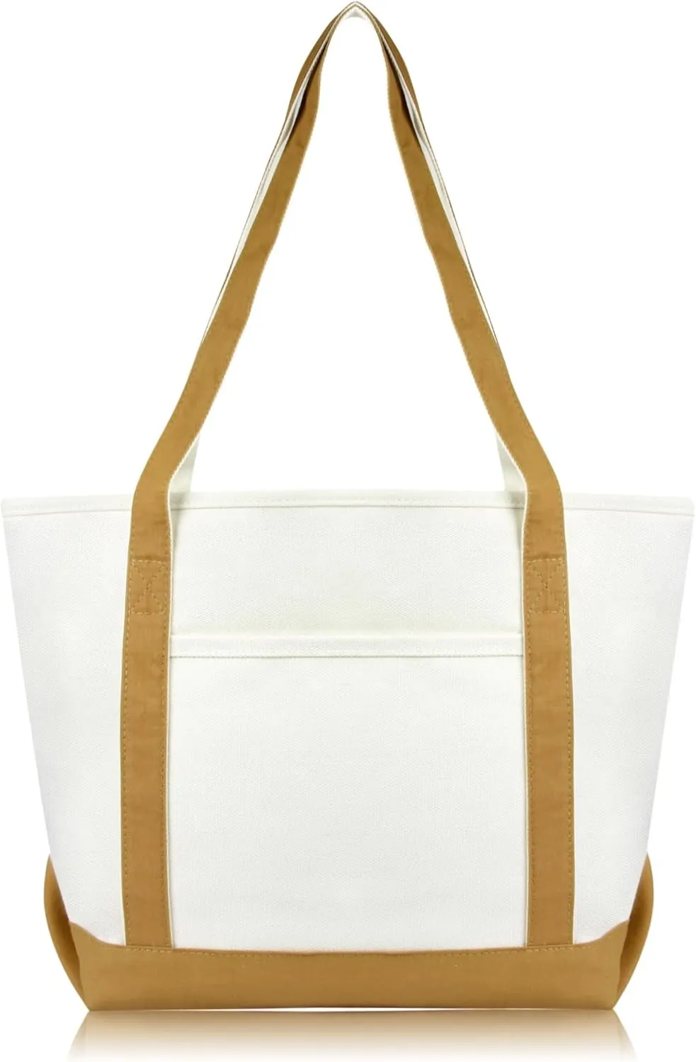 DALIX Daily Shoulder Tote Bag Premium Cotton in Brown
