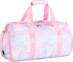 Dance Bag Girls Duffle Bags Teen Sports Gym Bag Weekender Sleepover Overnight Bags with Shoe Compartment and Wet Pocket