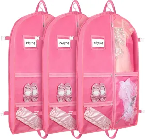 Dance costume bag, foldable and portable dance costume dancer costume bag, stronger zippered dance costume bag (Pink)