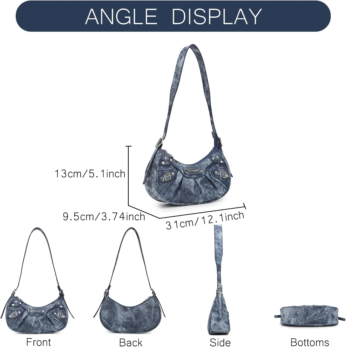 Denim Crossbody Bag Quilted Shoulder Bags for Women