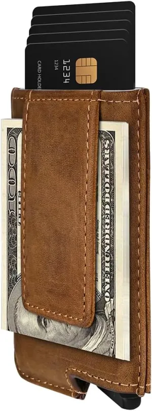 Dinghao RFID Blocking Slim Money Clip Aluminum Wallet Automatic Pop-up Card Case