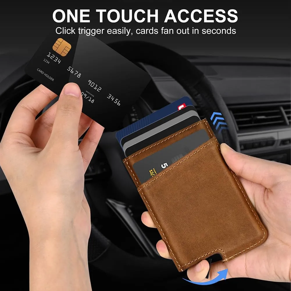 Dinghao RFID Blocking Slim Money Clip Aluminum Wallet Automatic Pop-up Card Case