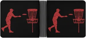 Disc Golf Icon Basket Leather Wallets for Men Slim Bifold Purse Clutch Double-Sided Printing