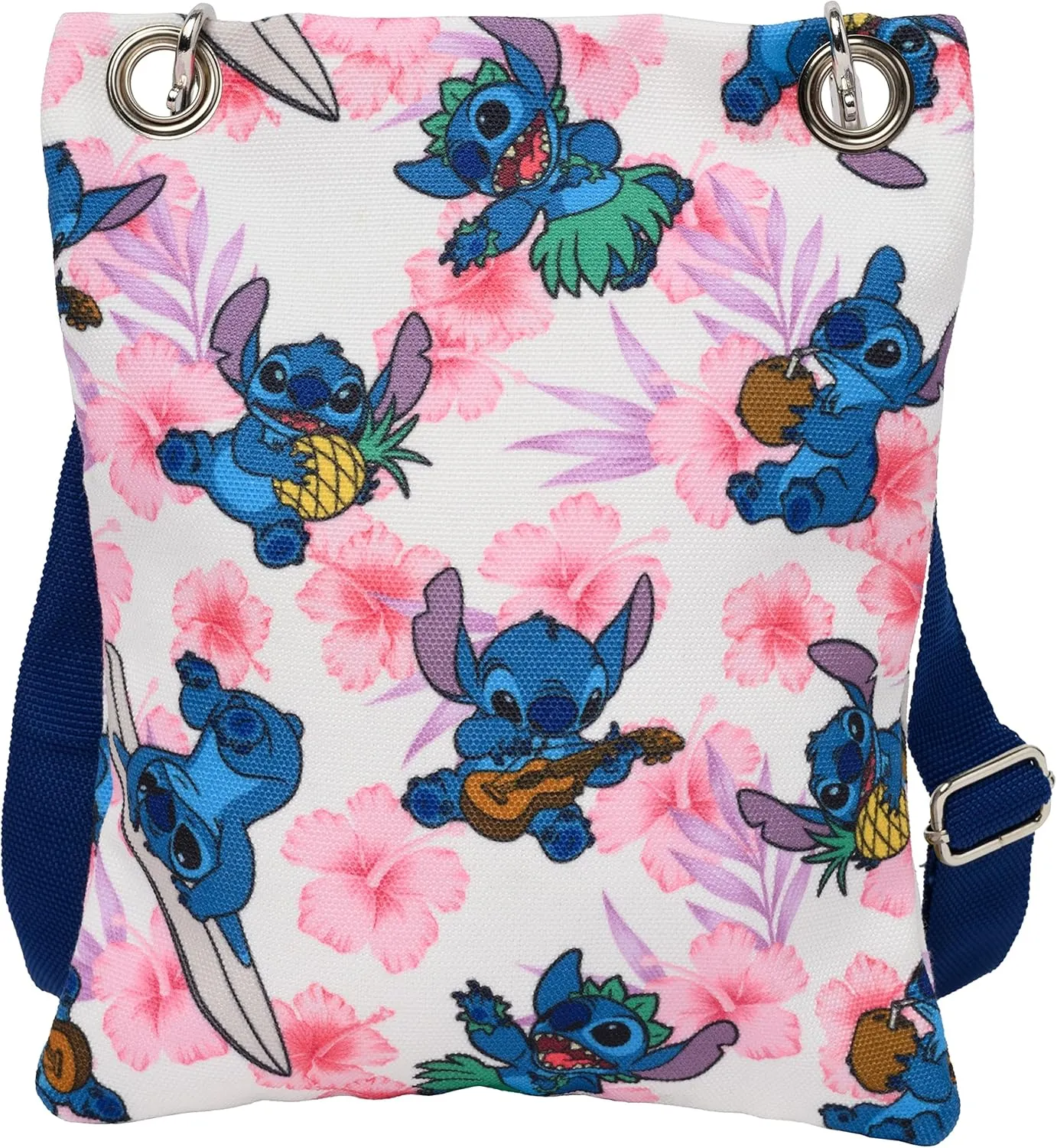 Disney Passport Bag Crossbody Travel Mickey Minnie Eeyore Stitch All Over Print