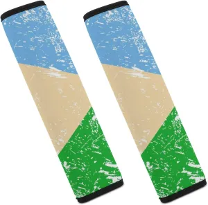 Djiboutis Vintage Flag Fashion Car Seat Belt Cover Pad for Shoulder Bag Camera Soft Comfort Accessories 2PCS