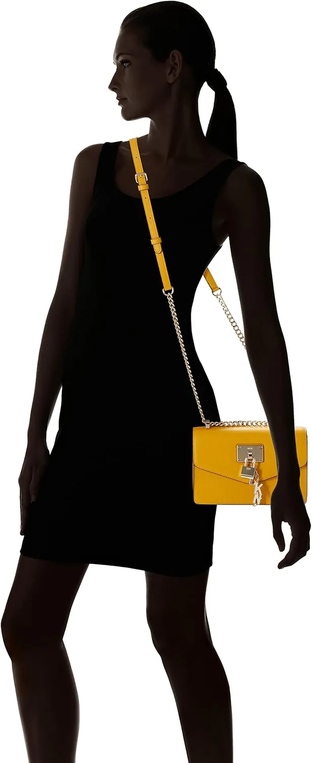 DKNY Women's Elissa Small Shoulder Bag with Logo Charm