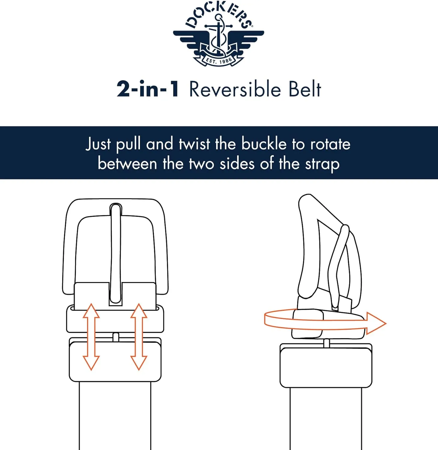 Dockers mens Reversible Stretch Fabric Web Belt