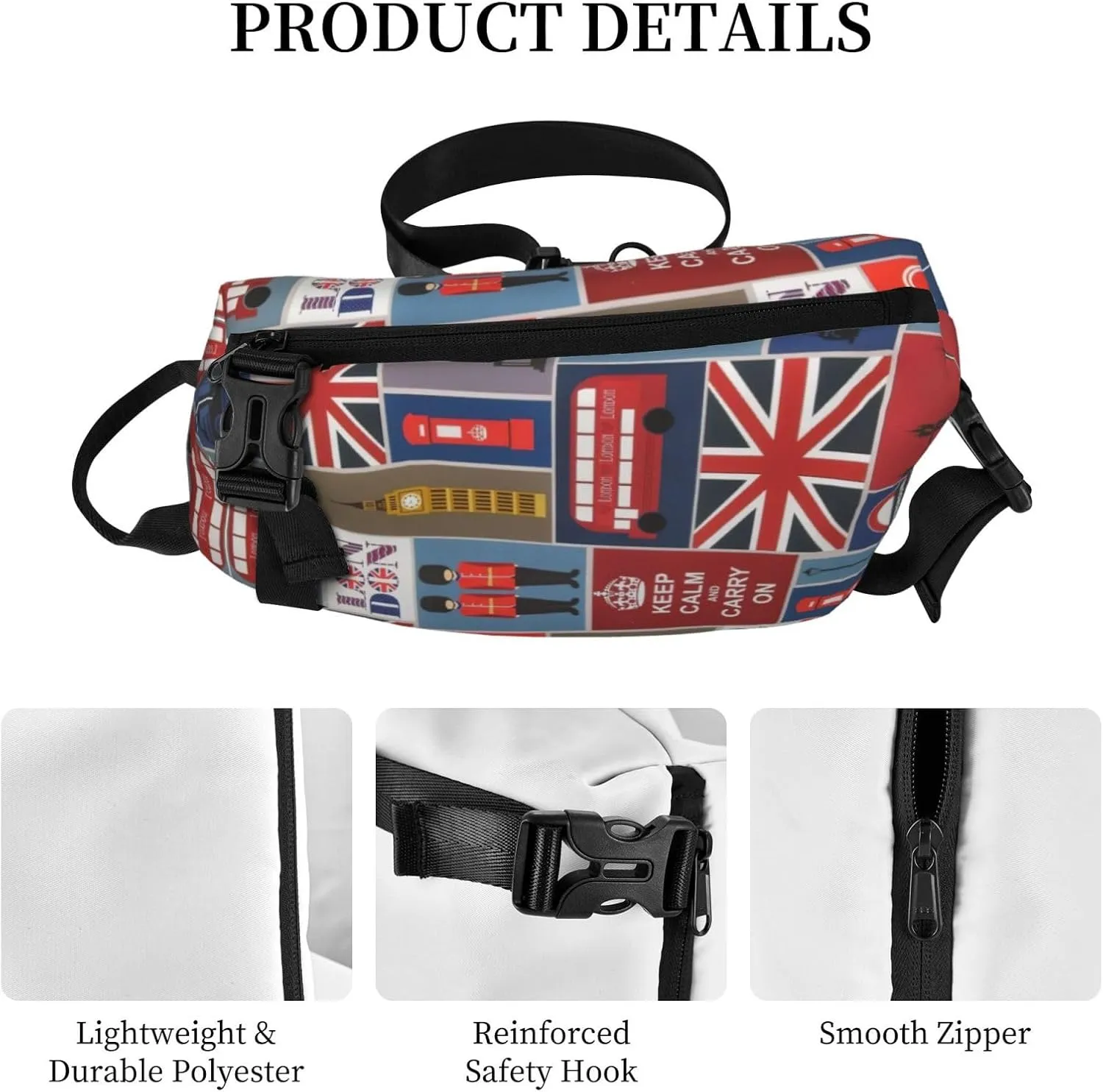 Dog Paw Pattern Print Lightweight Adjustable Crossbody Backpack Daypack For Men,Women Sling Bag
