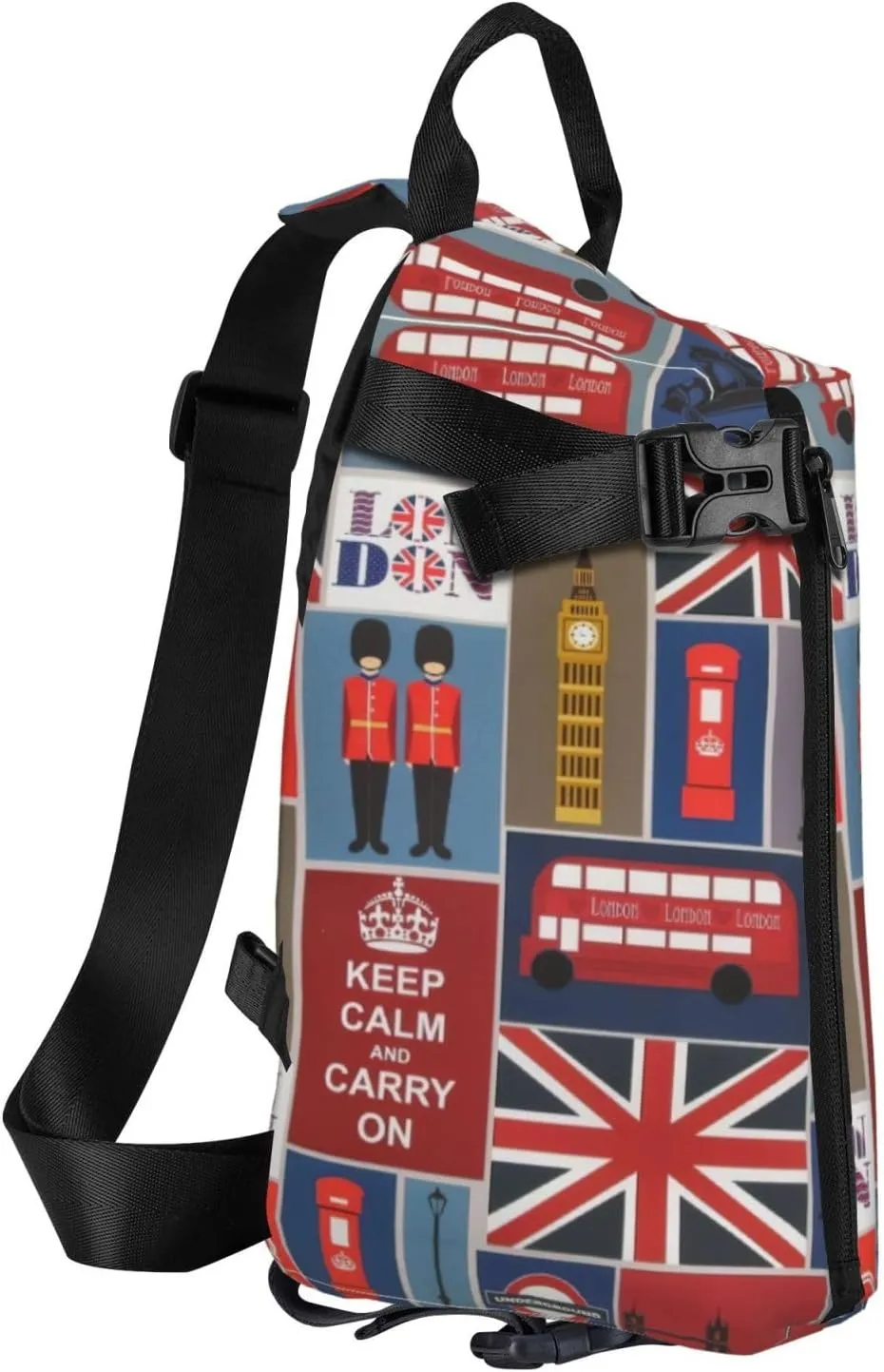 Dog Paw Pattern Print Lightweight Adjustable Crossbody Backpack Daypack For Men,Women Sling Bag