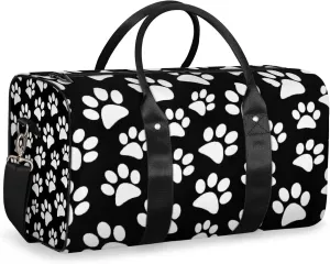 Dog Paws Travel Duffle Bag, Weekender Bags for Women Men, Carry on Overnight Bag Waterproof Gym Bags, Hospital Bag for Labor and Delivery