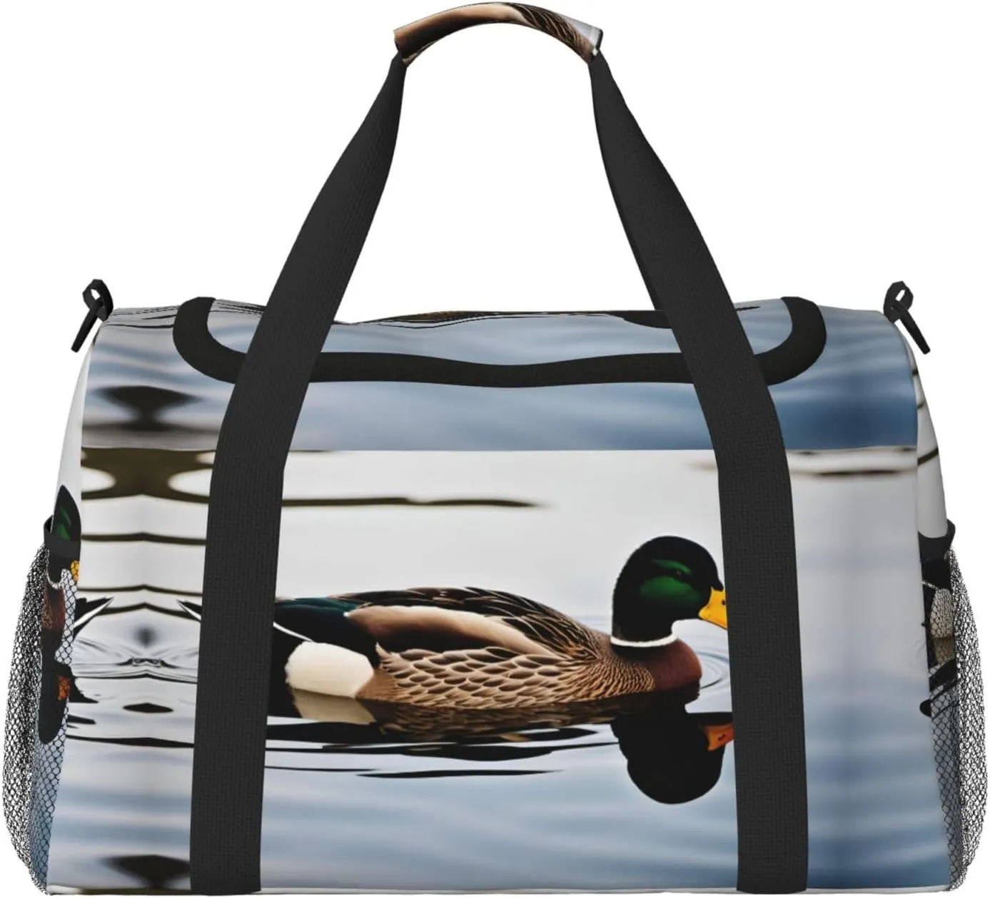 domestic duck print Carry on Luggage for Women Men Shoulder Weekender Crossbody Bag for Yoga Travel Must Haves