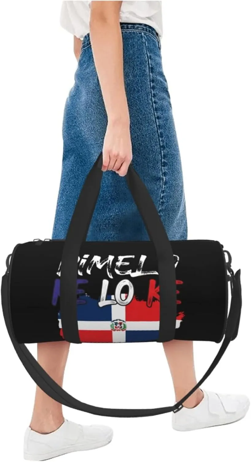 Dominican Republic Flag Round Travel Duffel Bag Large Capacity Gym Sports Bags for Hiking Vacation Trips