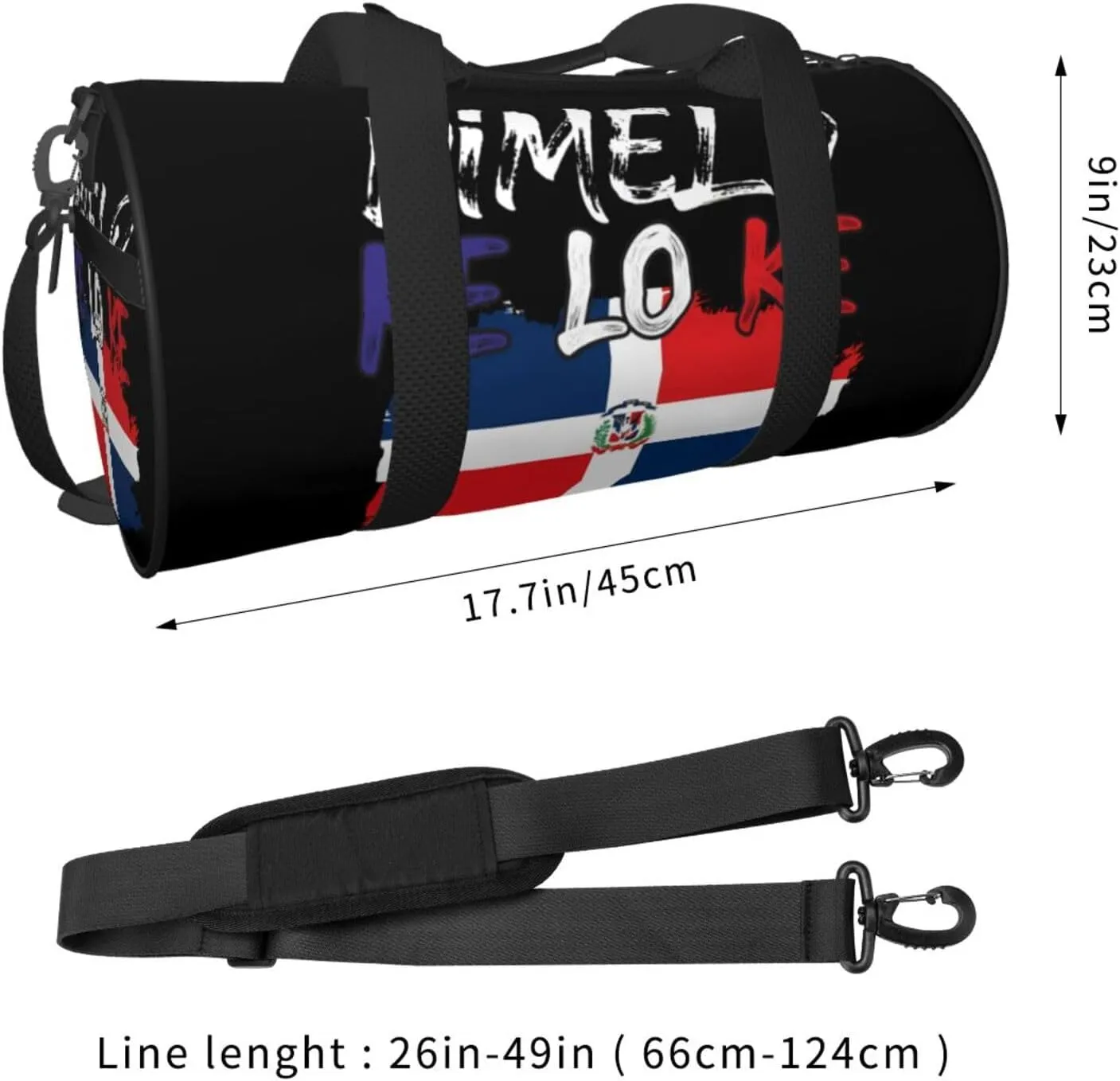 Dominican Republic Flag Round Travel Duffel Bag Large Capacity Gym Sports Bags for Hiking Vacation Trips