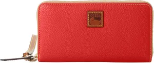 Dooney & Bourke Wallets for Women, Pebble Grain Leather Large Zip Around Wristlet with Removable Strap