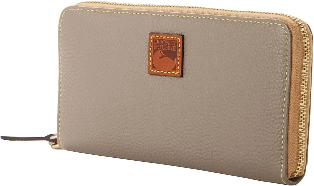 Dooney & Bourke Wallets for Women, Pebble Grain Leather Large Zip Around Wristlet with Removable Strap