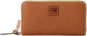 Dooney & Bourke Wallets for Women, Pebble Grain Leather Large Zip Around Wristlet with Removable Strap