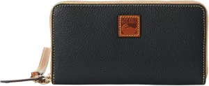 Dooney & Bourke Wallets for Women, Pebble Grain Leather Large Zip Around Wristlet with Removable Strap