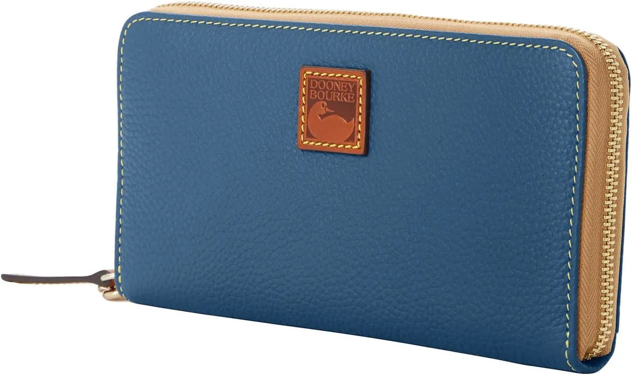 Dooney & Bourke Wallets for Women, Pebble Grain Leather Large Zip Around Wristlet with Removable Strap