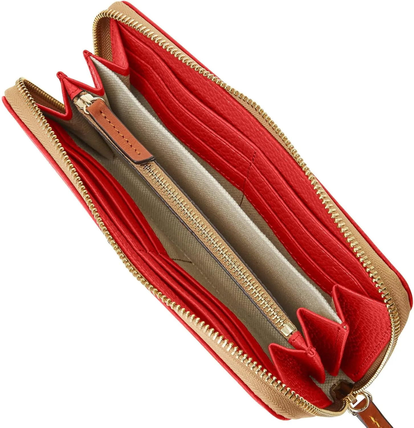 Dooney & Bourke Wallets for Women, Pebble Grain Leather Large Zip Around Wristlet with Removable Strap