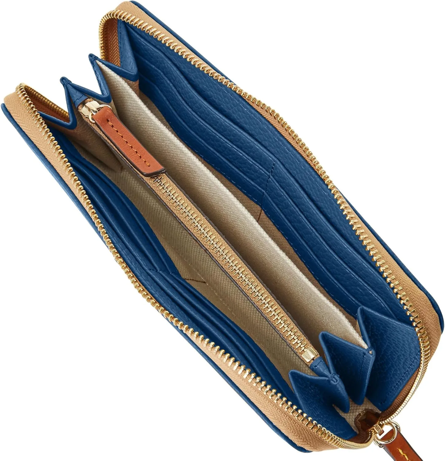 Dooney & Bourke Wallets for Women, Pebble Grain Leather Large Zip Around Wristlet with Removable Strap