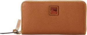 Dooney & Bourke Wallets for Women, Pebble Grain Leather Large Zip Around Wristlet with Removable Strap