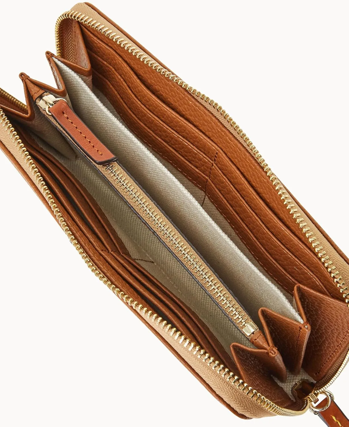 Dooney & Bourke Wallets for Women, Pebble Grain Leather Large Zip Around Wristlet with Removable Strap