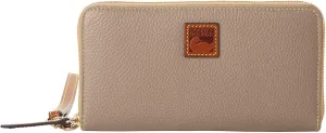 Dooney & Bourke Wallets for Women, Pebble Grain Leather Large Zip Around Wristlet with Removable Strap
