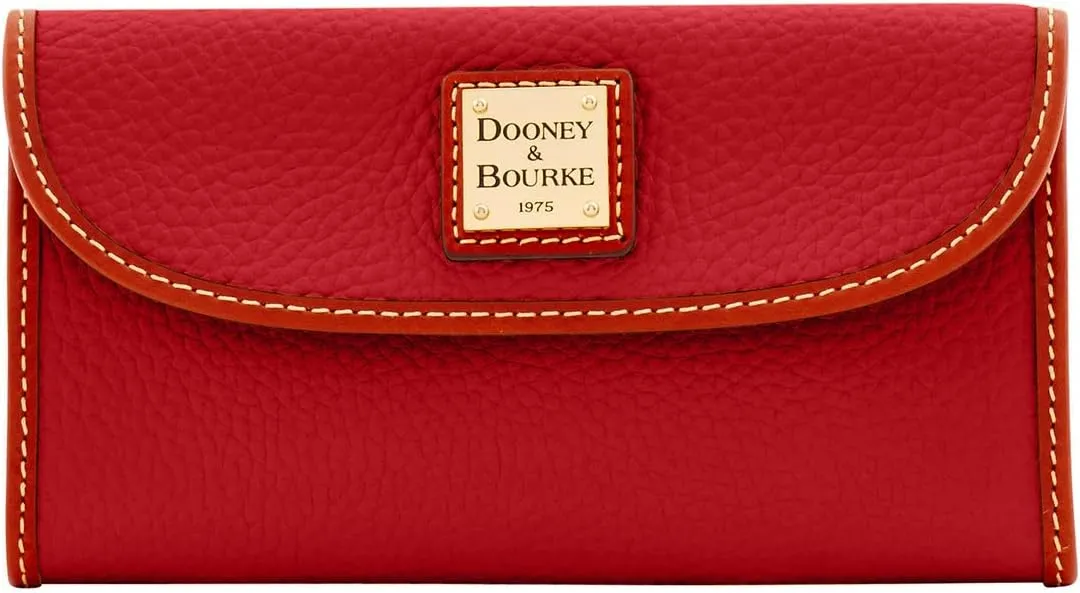 Dooney & Bourke Women's Continental Clutch in Pebble Grain Leather, Trifold Wallet with Multiple Card Holder