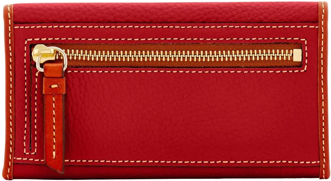 Dooney & Bourke Women's Continental Clutch in Pebble Grain Leather, Trifold Wallet with Multiple Card Holder