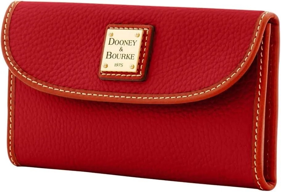 Dooney & Bourke Women's Continental Clutch in Pebble Grain Leather, Trifold Wallet with Multiple Card Holder