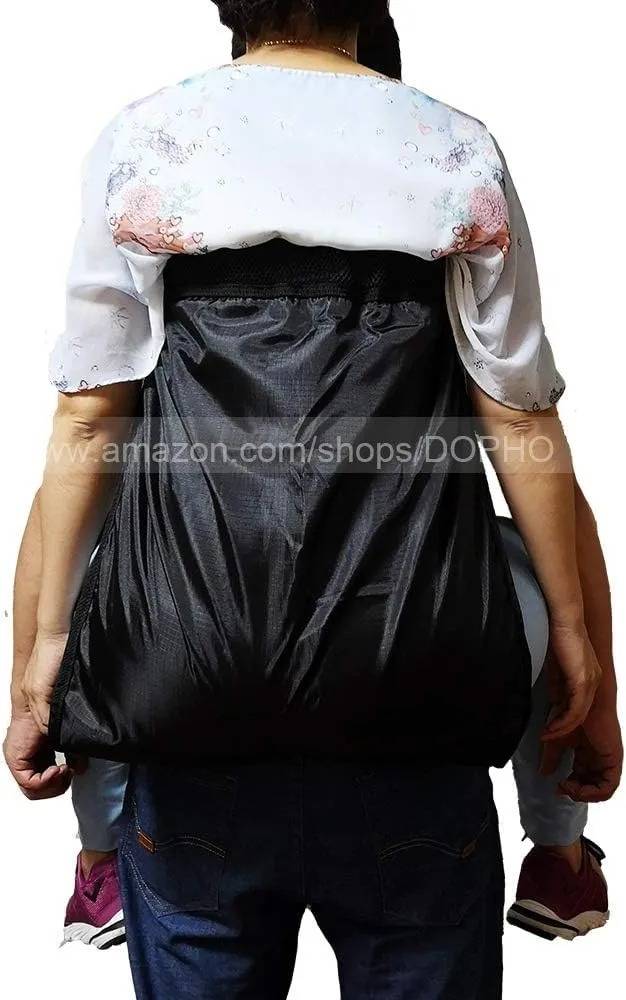 Double Layer Patient Lift Sling Carrier One-Person Transferring Belt for Carrying Up and Down Stairs to Bed,Wheelchair,Chair,Car,Vehicle for Elderly,Handicapped,Disabled,Bedridden (Black, Small)