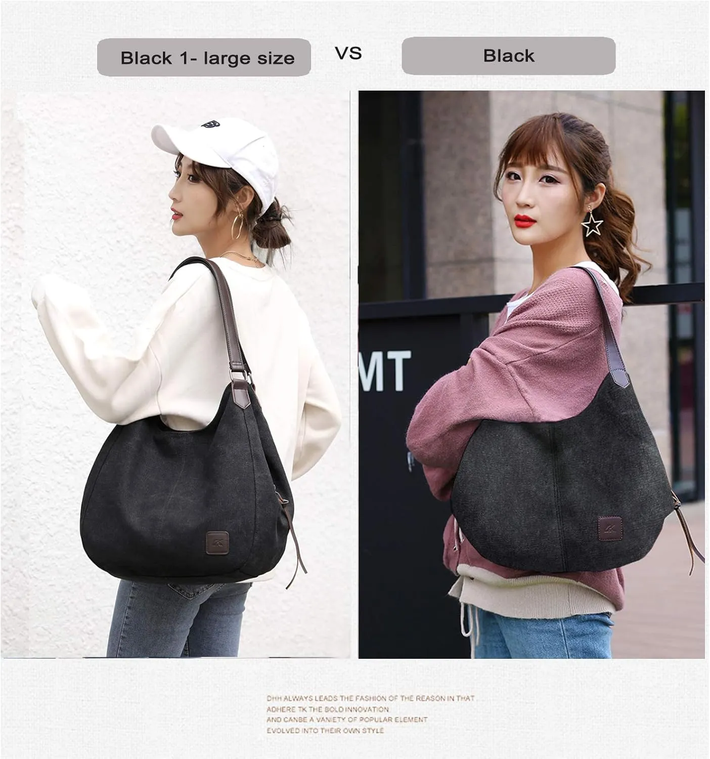 DOURR Women's Multi-pocket Shoulder Bag Fashion Cotton Canvas Handbag Tote Purse