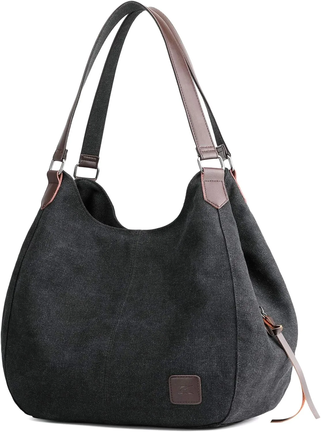 DOURR Women's Multi-pocket Shoulder Bag Fashion Cotton Canvas Handbag Tote Purse