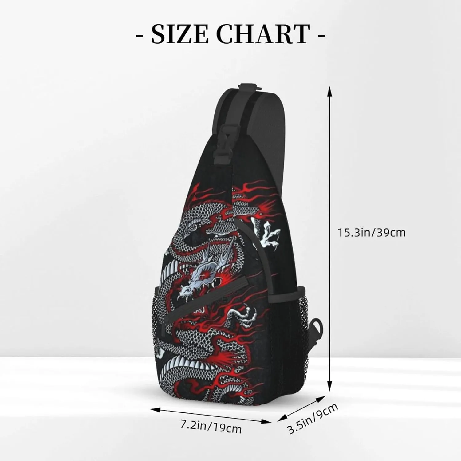 Dragon Pattern Sling Backpack Crossbody Sling Bag for Women Men Multipurpose Travel Hiking Chest Bag Daypack