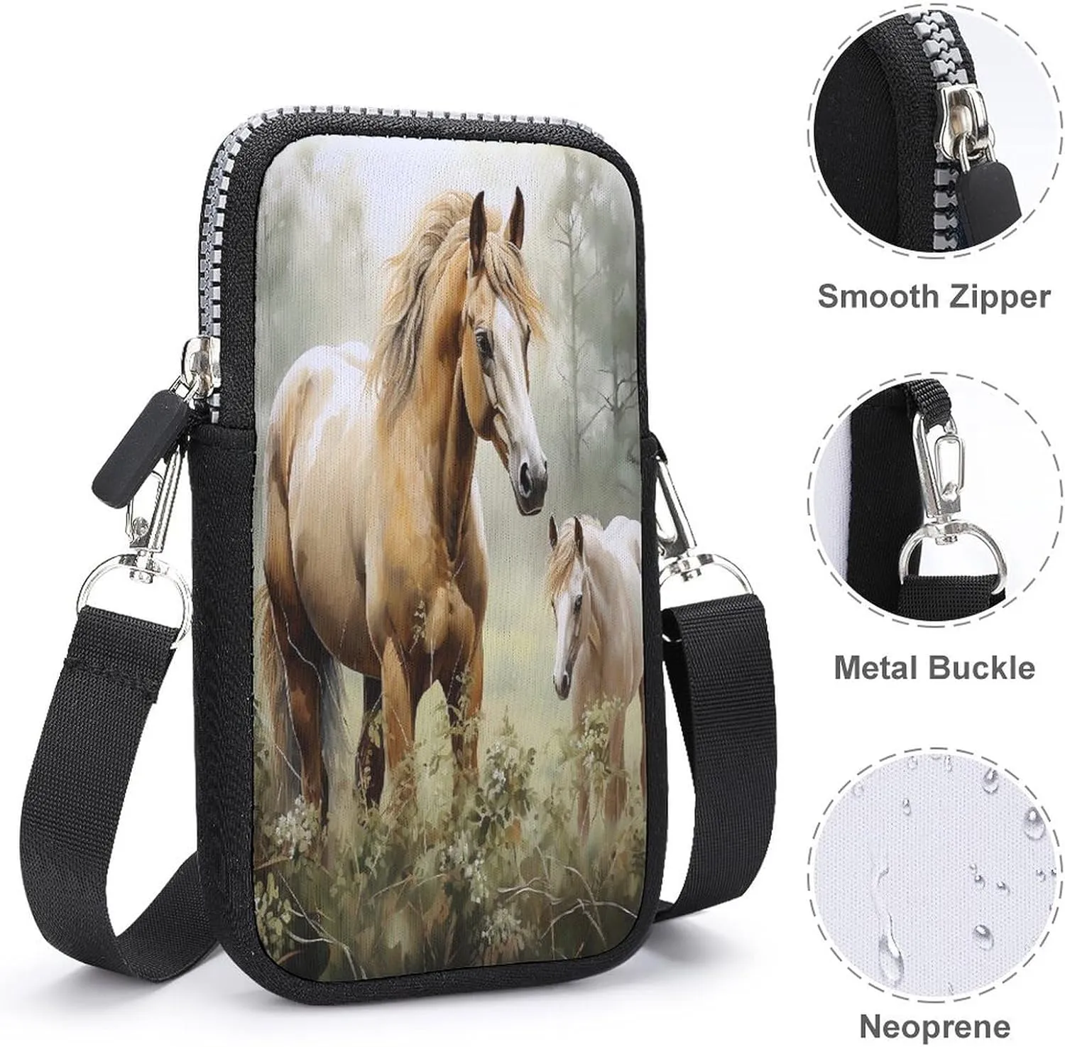 Dragonfly Green Small Crossbody Bag for Women,Lightweight Mini Shoulder Bag Wallet Cell Phone Purse For Running,Travel,Commuting