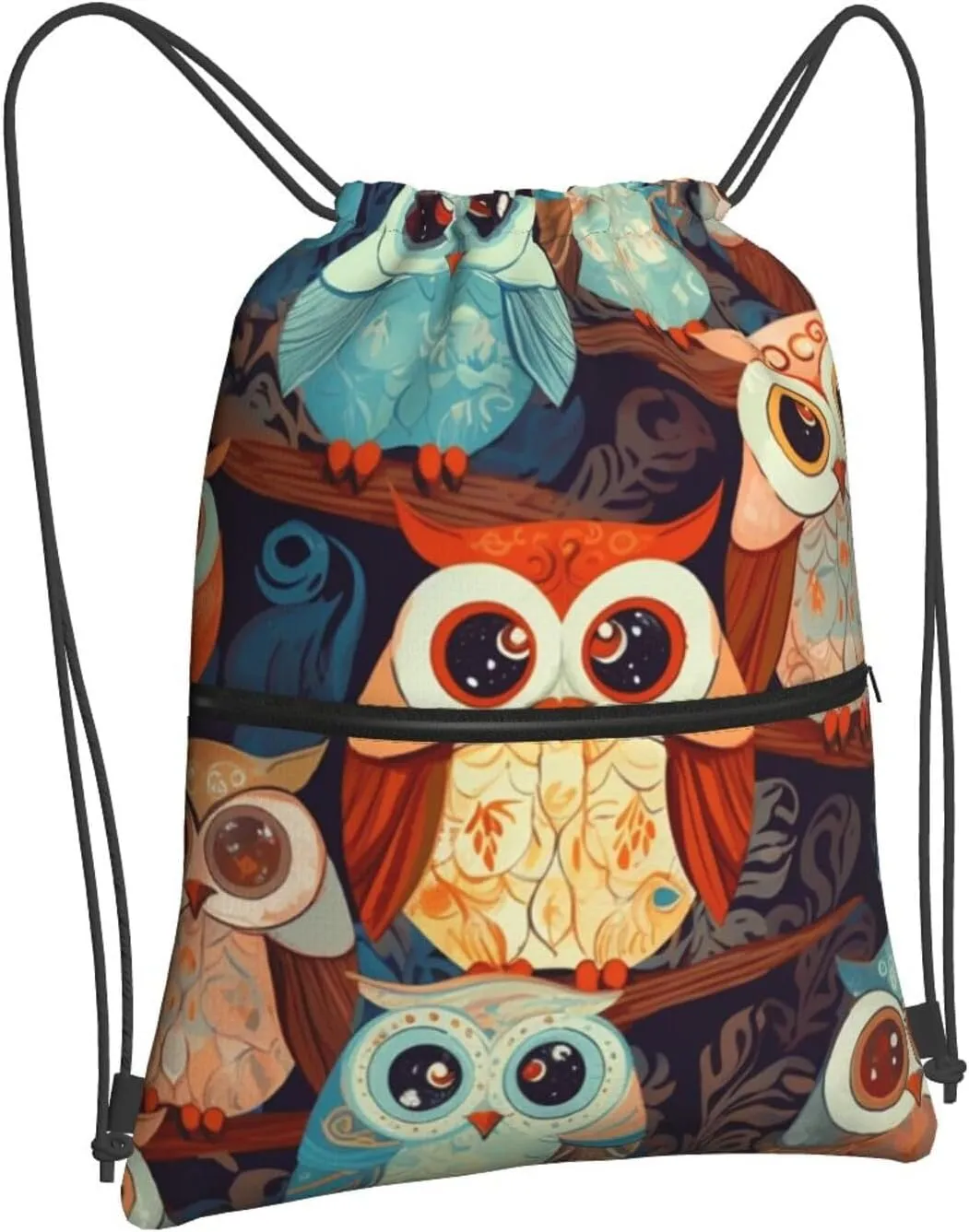 Drawstring Bag Gym Sack Drawstring Backpack Sport Gym Sack Cinch Bag Anime Owl Sport Bags for Travel, Anime Owl, One Size