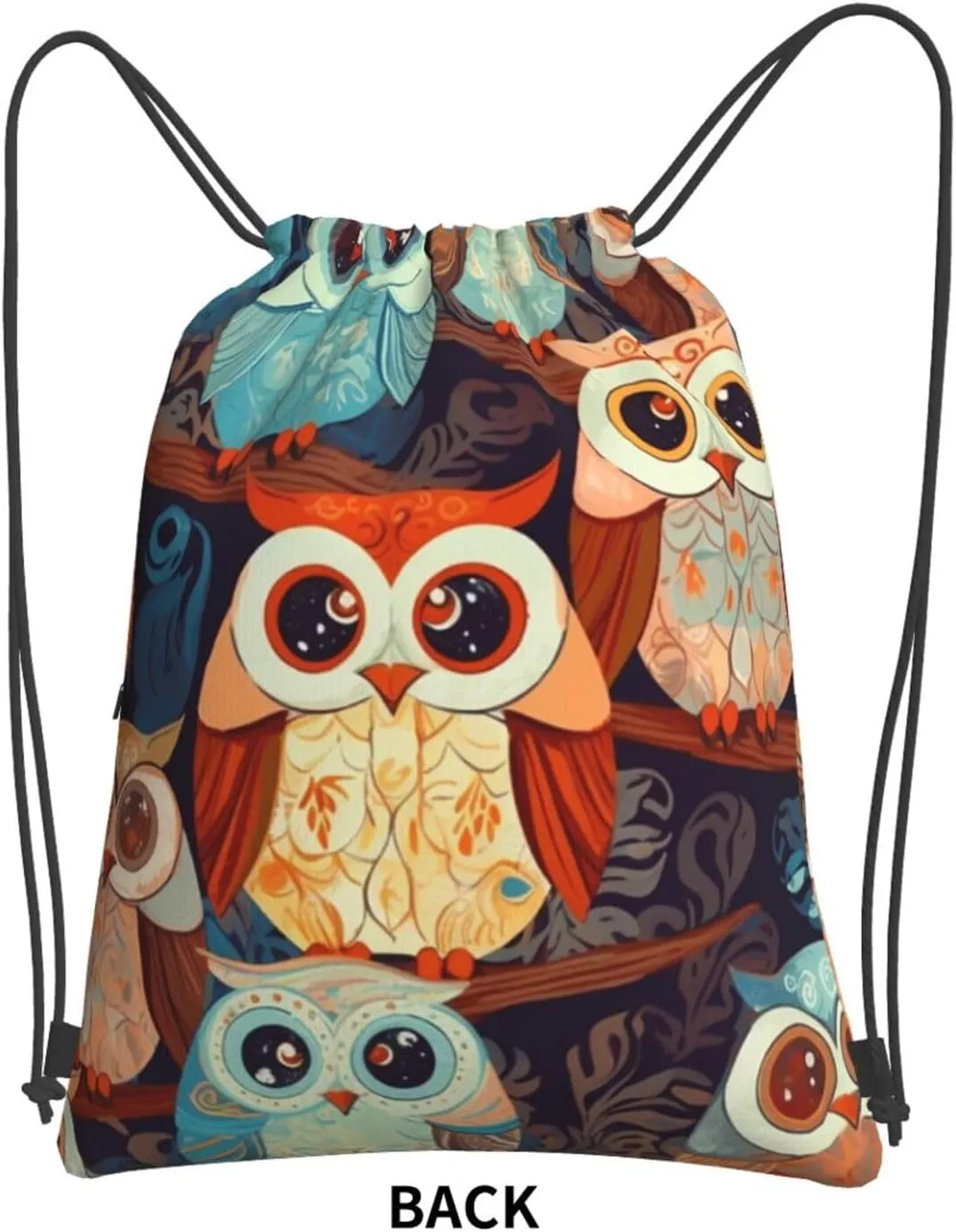 Drawstring Bag Gym Sack Drawstring Backpack Sport Gym Sack Cinch Bag Anime Owl Sport Bags for Travel, Anime Owl, One Size