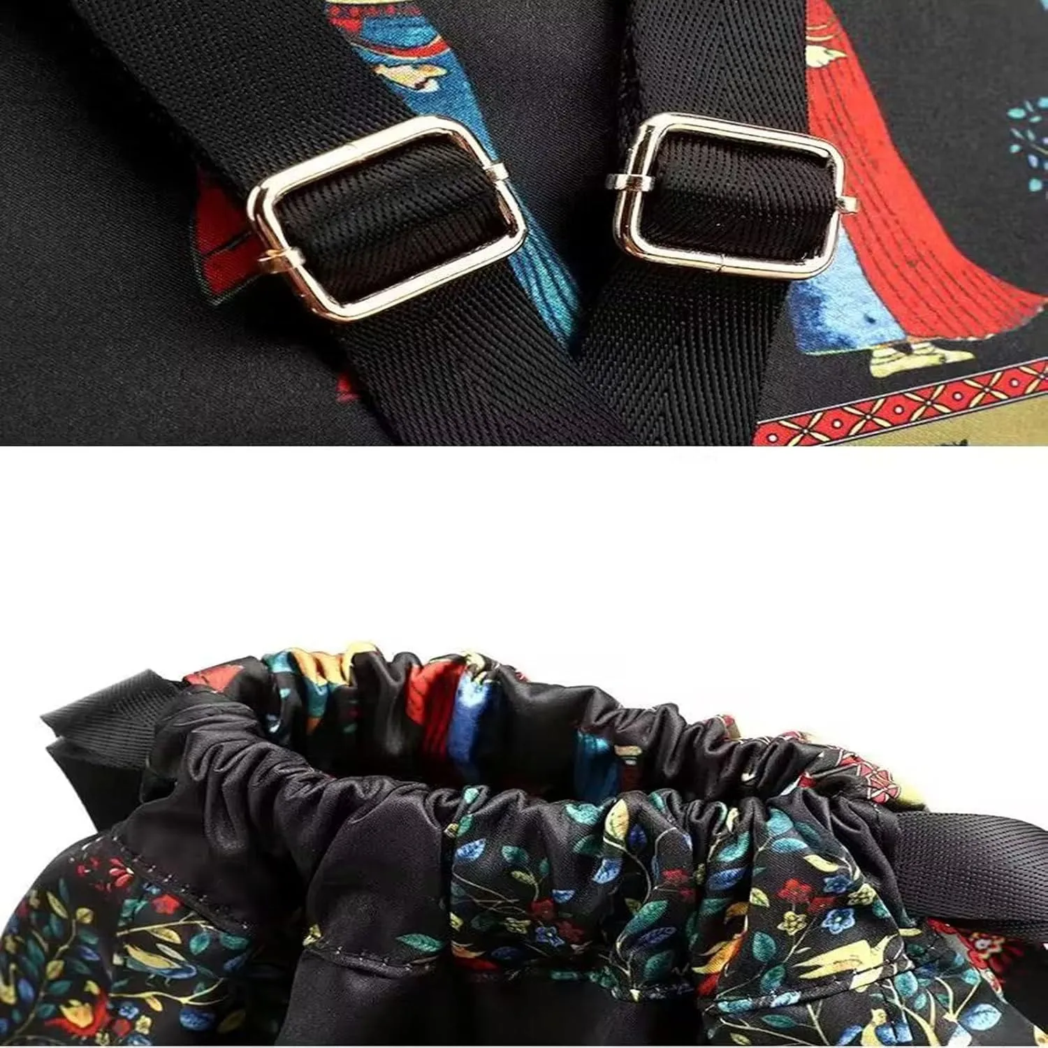 Drawstring Foldable Large Capacity Dry-wet Separation Travel Sports Backpack Waterproof Gym Bag with Multiple Pockets (Black)