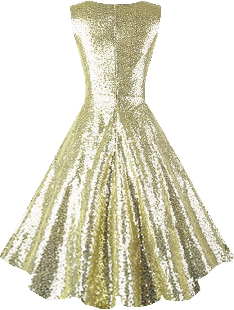 Dressever Women's 50s 60s Vintage Sleeveless Cocktail Party Dress with Pockets