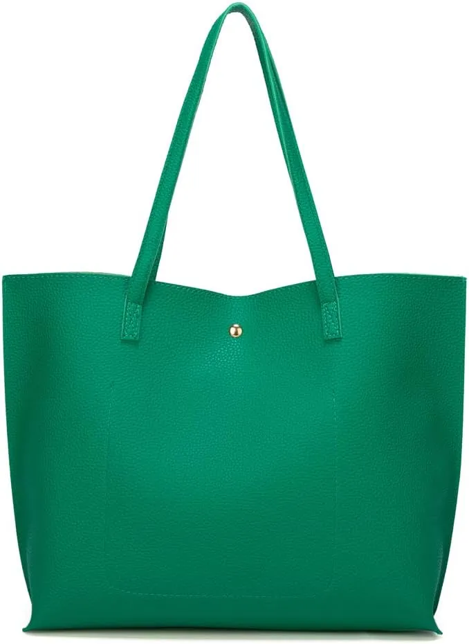 Dreubea Women's Soft Faux Leather Tote Shoulder Bag from, Big Capacity Tassel Handbag
